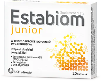 Opakowanie Estabiom Junior - probiotyki dla dzieci